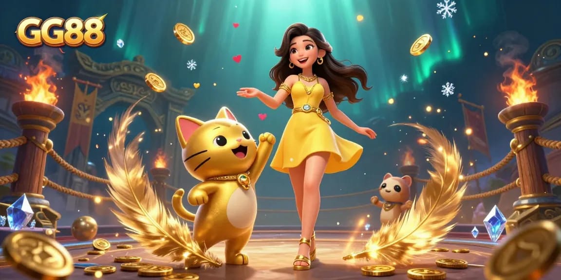 Win big at GG88 with golden coins and exciting gaming elements in a vibrant 3D illustration.