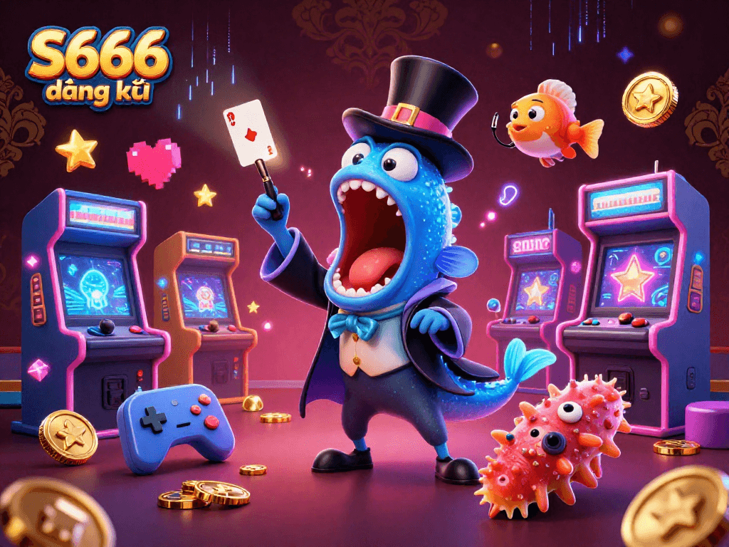 S666 đăng ký offers thrilling online gaming with vibrant characters and dynamic casino elements.