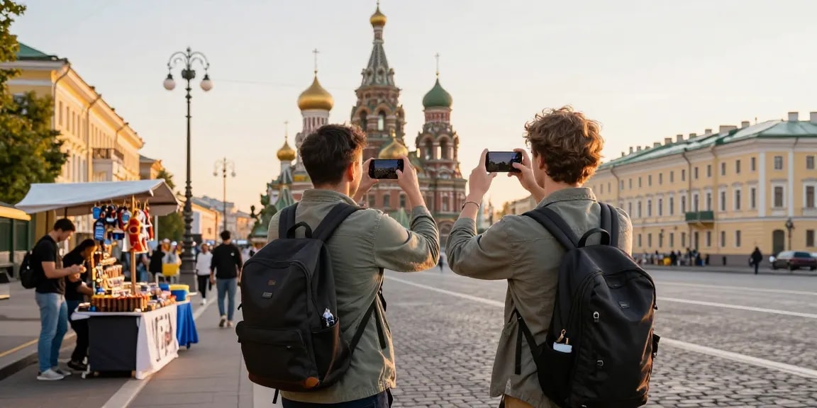 Explorador utilizando https://payinrussia.com/ para realizar pagos en Rusia durante su viaje.