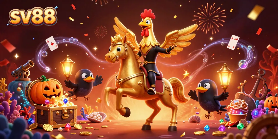 Engage with sv88's vibrant casino world filled with golden treasures and magical characters.