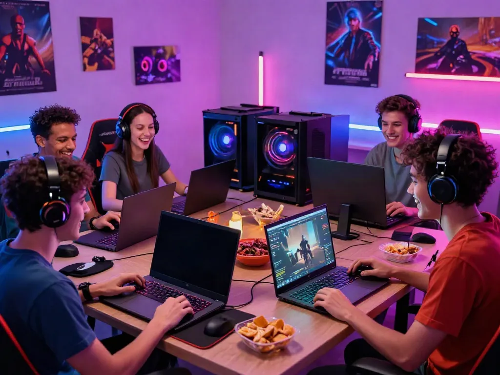 Engaged players enjoying diverse games on devices at https://sky88tg.com/, creating an exciting gaming atmosphere.