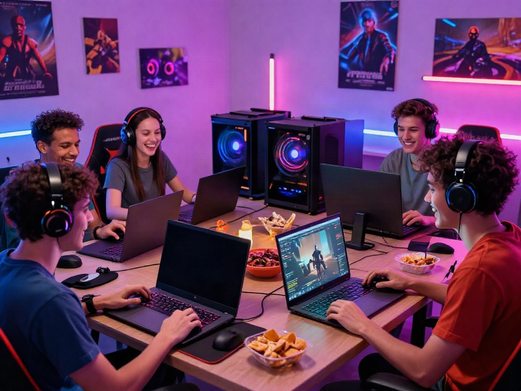 Engaged players enjoying diverse games on devices at https://sky88tg.com/, creating an exciting gaming atmosphere.