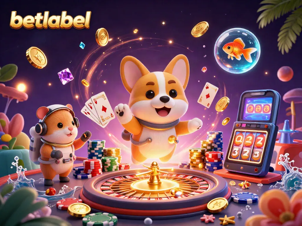 Experience thrilling bets at Betlabel amid cosmic casino chaos with floating coins and cards