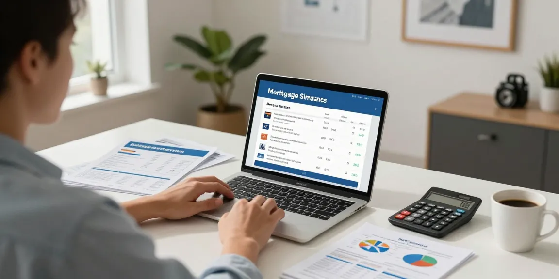 Engaging user comparing mortgage options using simulación hipotecas in a modern office setting.