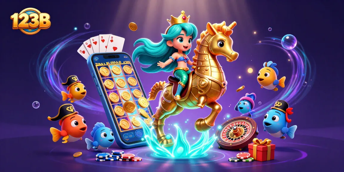 Experience the excitement of 123B with a mermaid princess and seahorse amidst dynamic gaming elements.