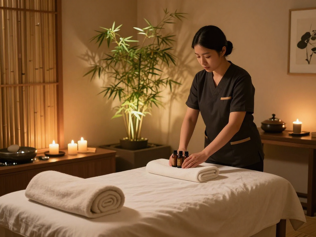 Experience relaxation with 서울출장마사지 in a tranquil spa room featuring calming oils and ambient lighting.