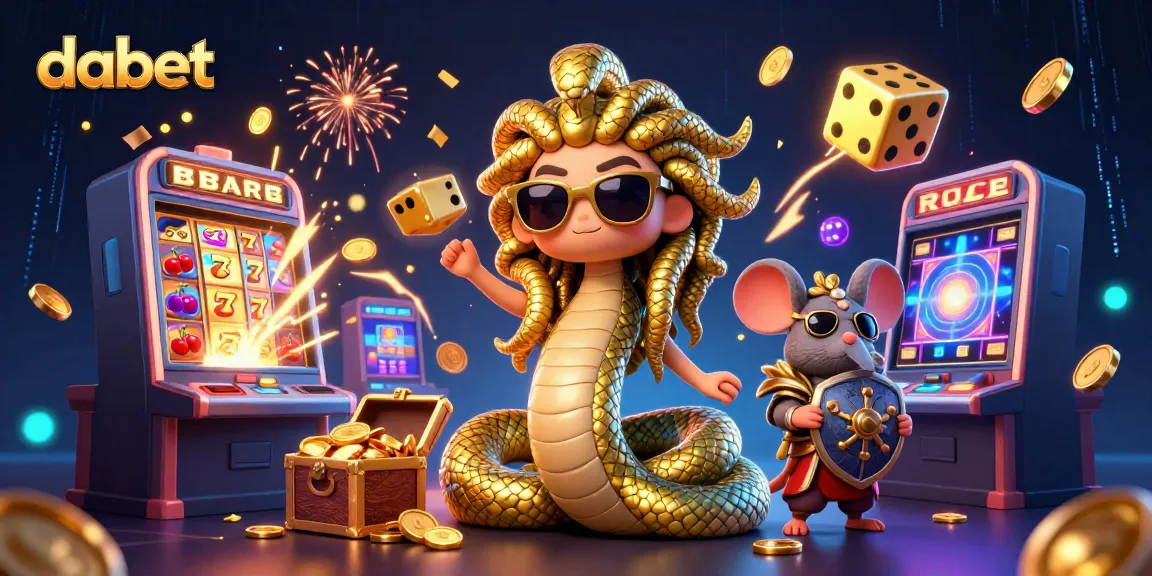 Engage with DABET's exciting games featuring colorful characters, jackpot slots, and vibrant casino elements.
