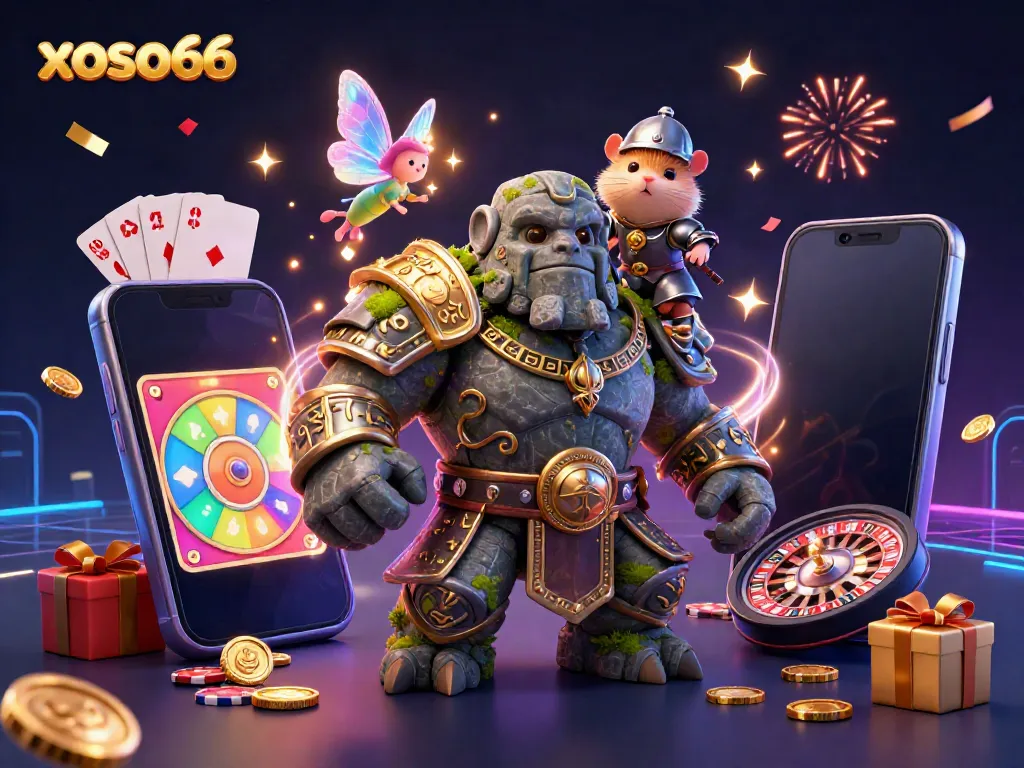 Experience the thrill of xoso66 with an exciting 3D character scene showcasing vibrant lottery and casino elements.