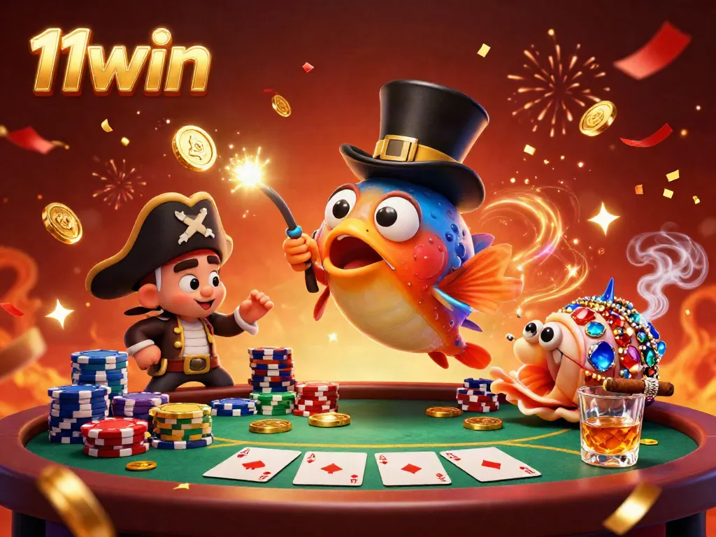 Experience thrilling gameplay at 11win with glowing coins and poker chips in a rich, immersive casino scene.