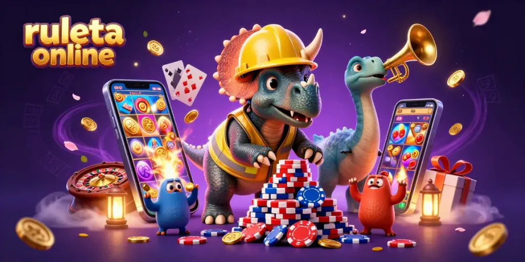 Gira la ruleta online para elecciones aleatorias con personajes animados en un entorno festivo.