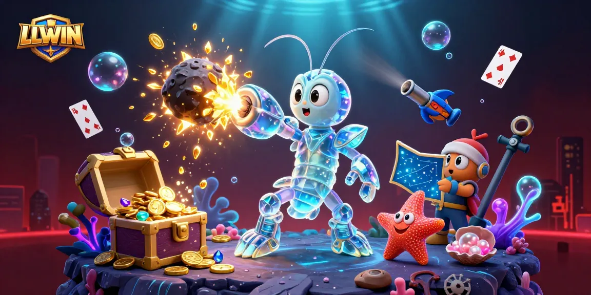 Experience LLWIN's thrilling atmosphere with vibrant treasures and a dynamic gameplay scene.