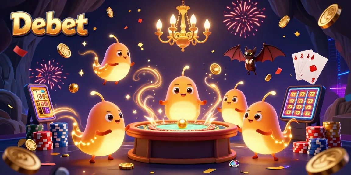Debet casino scene with glowworms and vibrant game elements for immersive gaming experience.